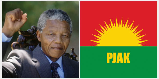 Nelson Mandela & PJAK Flag