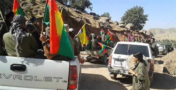 YRK–HPJ guerrillas convoys sent to the front lines of the battle against ISIS terrorist groups.
