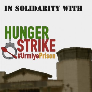 Demonstration for political prisoners on hunger strike in Urmiye central prison